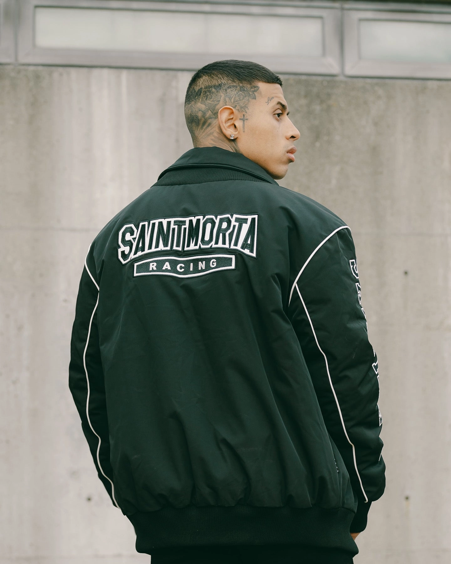 Saint Morta Pro Racing Bomber Jacket Black Dispute