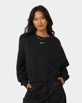 Long Sleeve Nike Women's Nike Sportswear Style Fleece Over-Oversized Crewneck Black/Sail