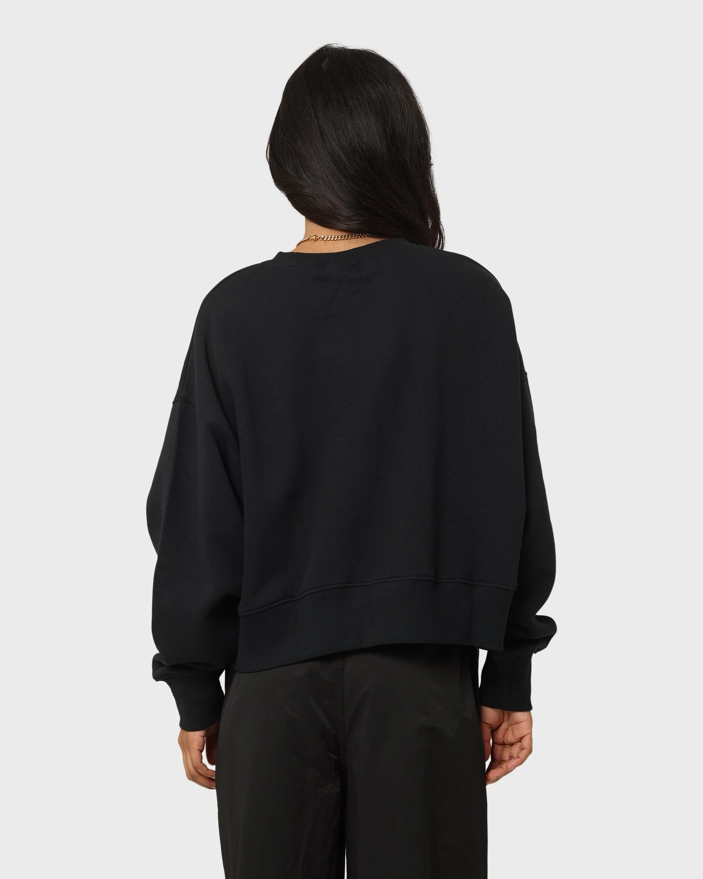 Recycled Polyester Heavyweight Fabric Nike Women's Nike Sportswear Style Fleece Over-Oversized Crewneck Black/Sail