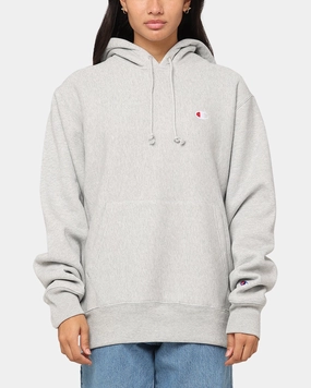 Champion Reverse Weave Small C Hoodie Oxford Heather Sports Jacket