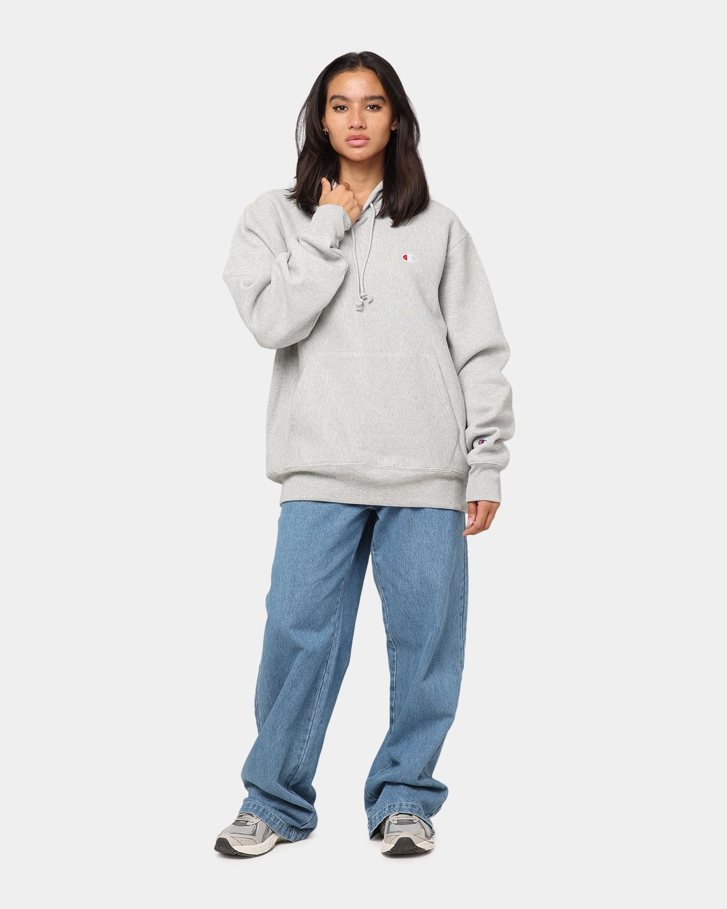 Aftershave Patch Champion Reverse Weave Small C Hoodie Oxford Heather