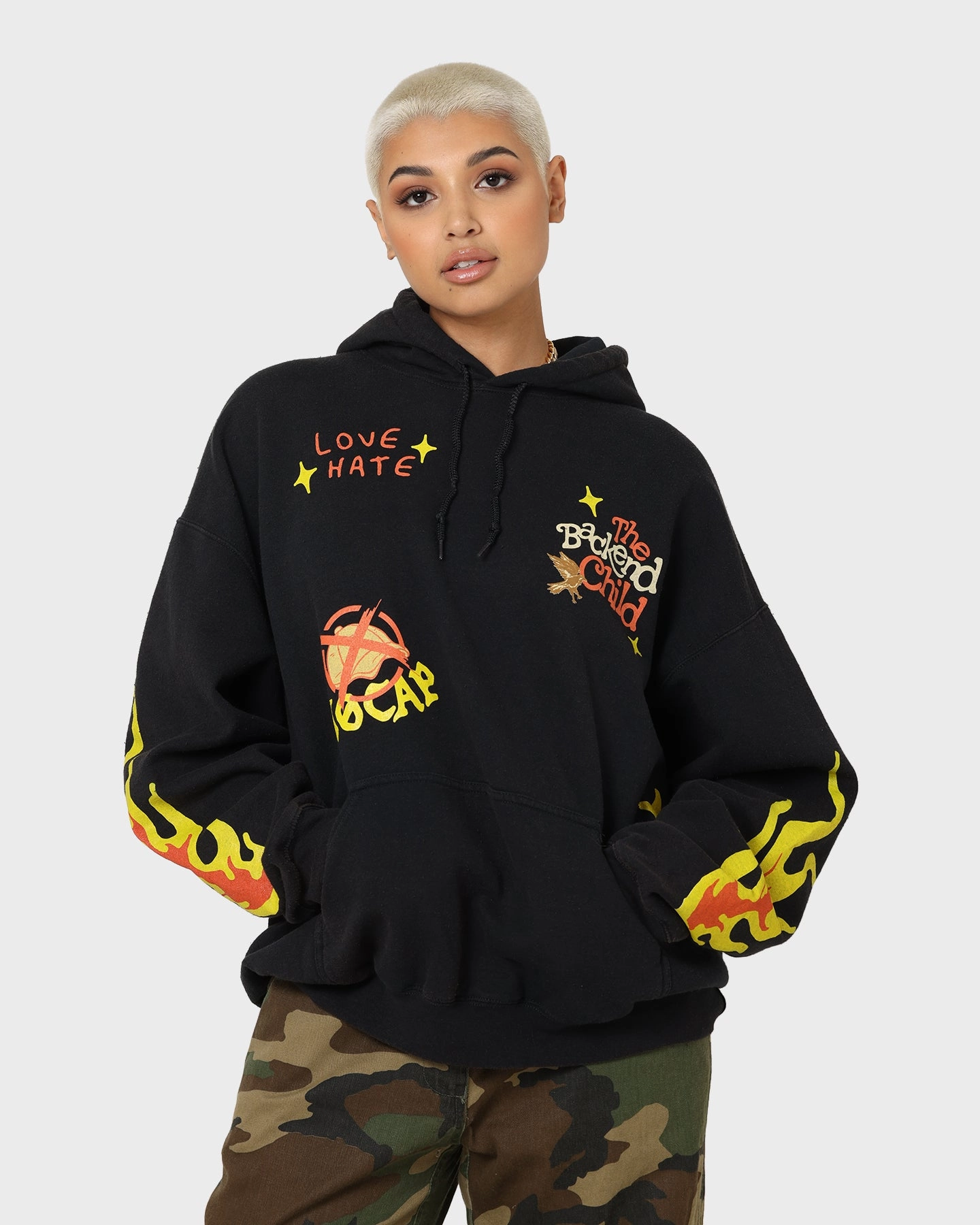 Goat Crew All Over No Cap Vintage Hoodie Black Wash anniversary event Grant