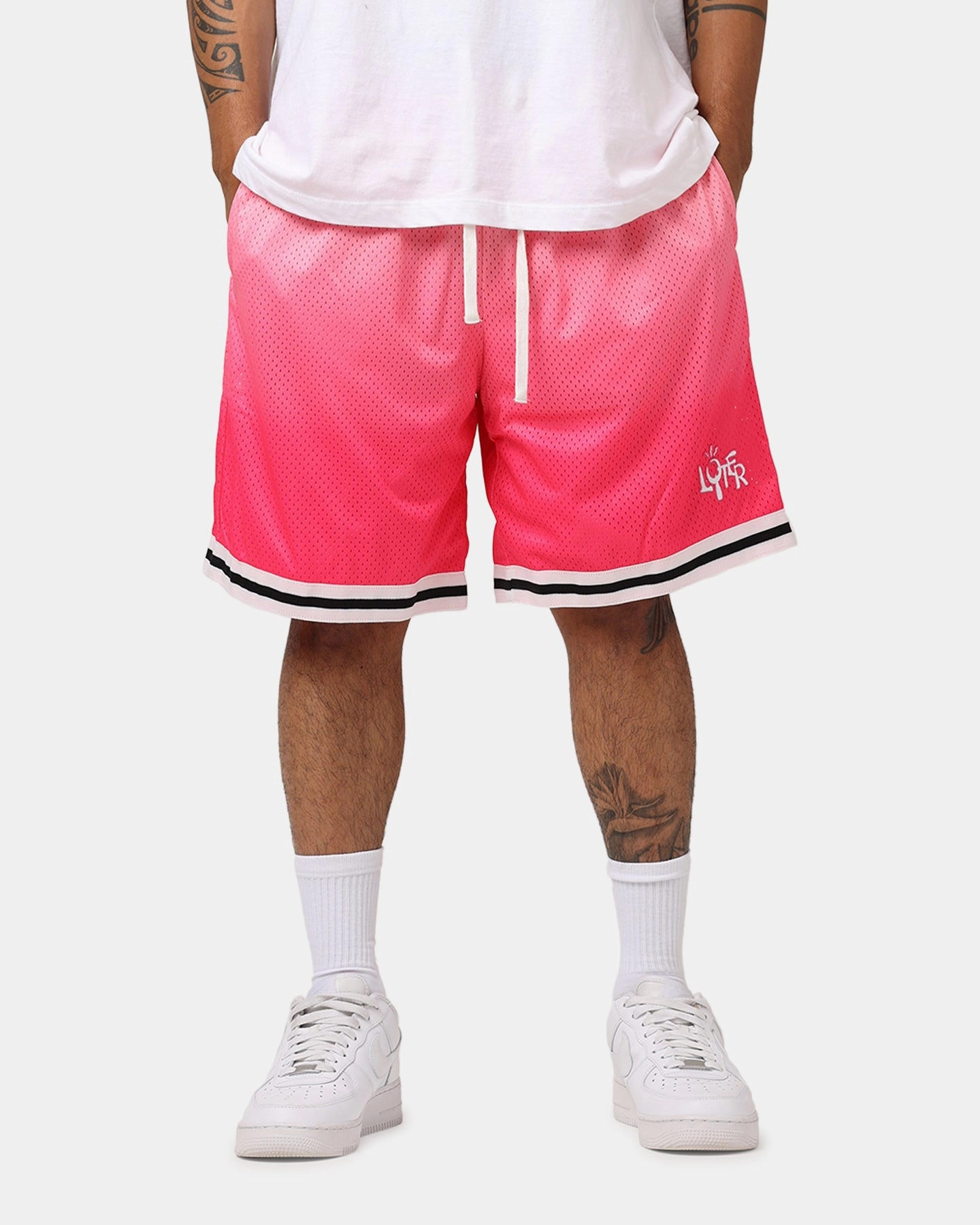 Water Repellent Finish Designer Style Loiter Gradient Basketball Shorts Pink