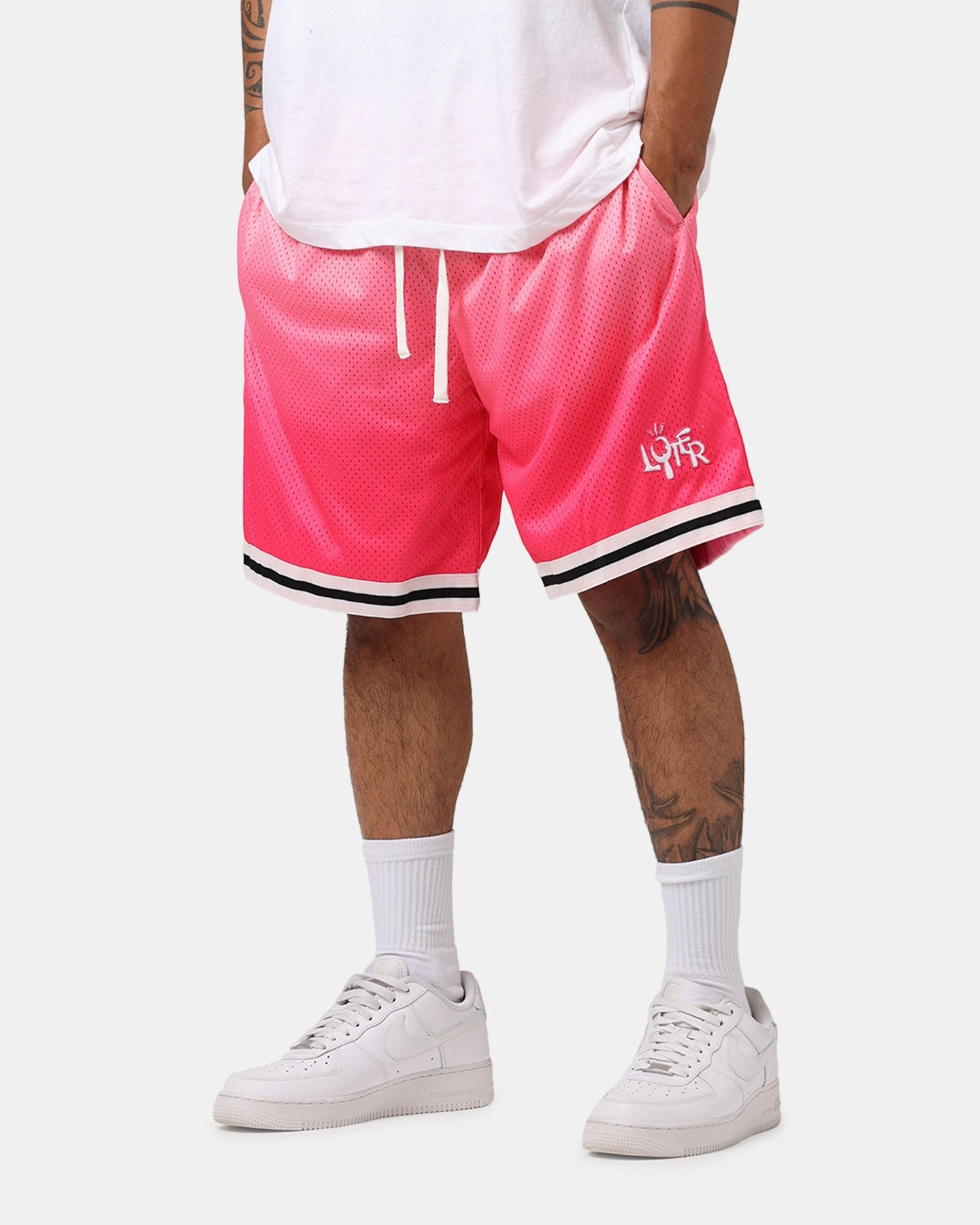 Sporty Style Loiter Gradient Basketball Shorts Pink