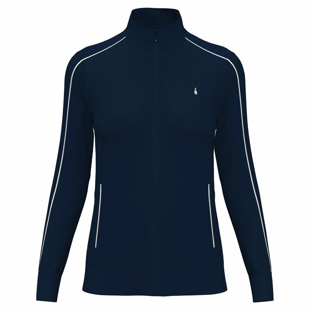 Original Penguin Mock Neck Full-Zip Golf Jacket Black Iris - FA24 Women Adjustable Cuff System