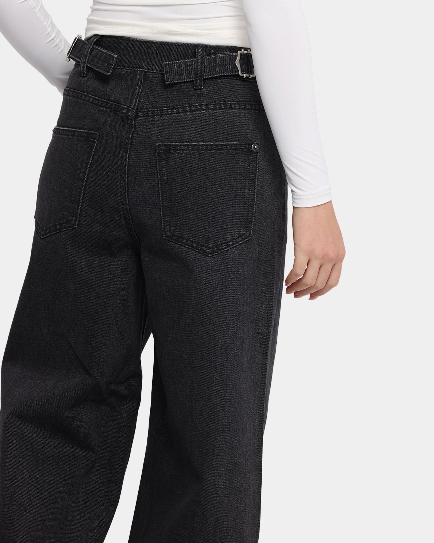 Style Combo XXIII Women's Wide Leg Jeans Washed Black