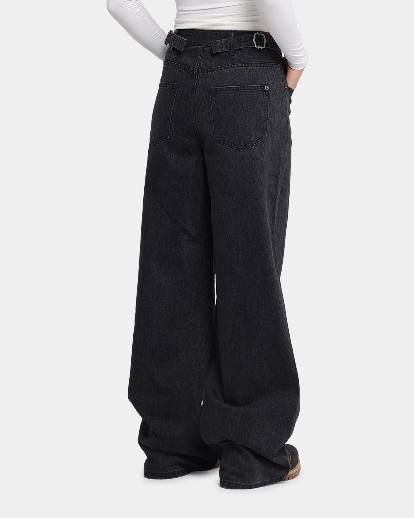 XXIII Women's Wide Leg Jeans Washed Black Night Out City Walk Minimalist High Quality Holiday Vibes Winter Warmth