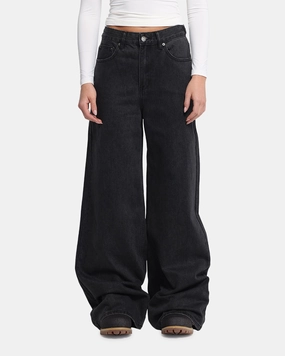 abrasion resistant coating XXIII Women's Wide Leg Jeans Washed Black