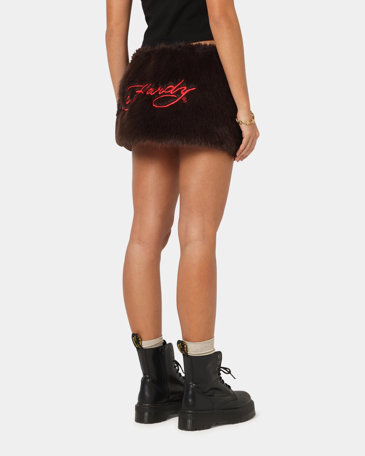 Celebrity Style Ed Hardy Women's Bizzard Mini Skirt Brown