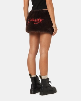 Celebrity Style Ed Hardy Women's Bizzard Mini Skirt Brown