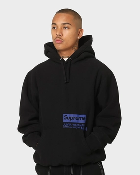 Quick Release Buckles New Year's Supreme X Junya Hooded Sweatshirt Black