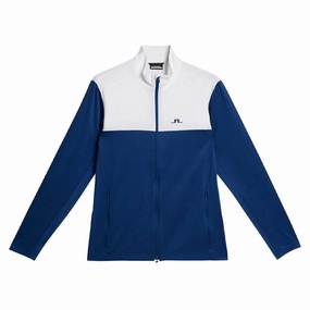 Eco Dye Process J.Lindeberg Banks Mid Layer Golf Jacket Estate Blue - SS24 Men