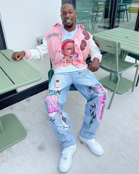 Loiter Human Varsity Jacket Pink Classic Fit Convertible Features