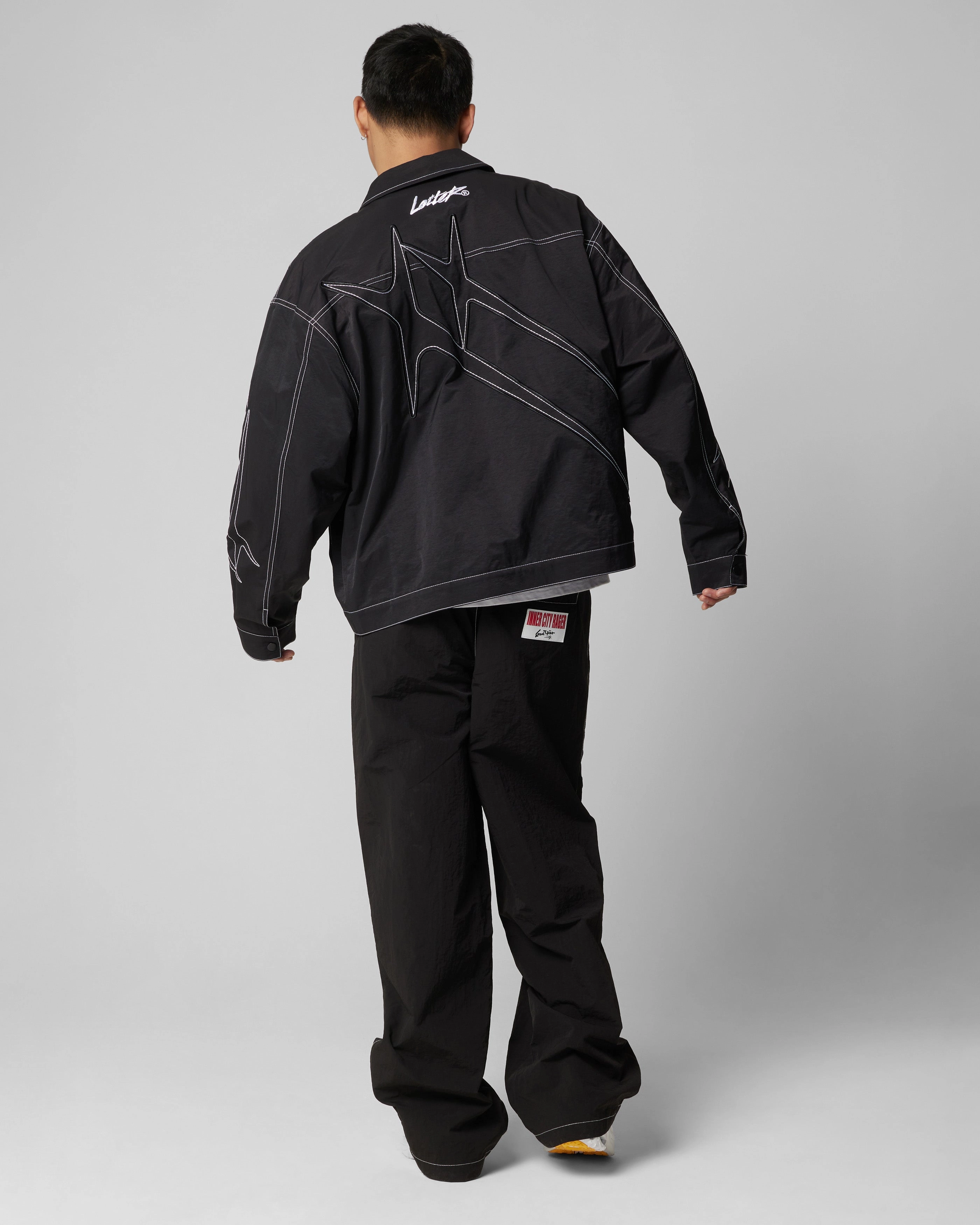 Non Restrictive Cut Modular Attachment Points Loiter Galaxy Contrast Jacket Black