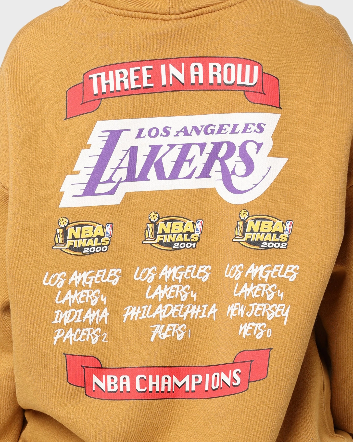 Job Mitchell & Ness Los Angeles Lakers 3-Peat Hoodie Bone Brown