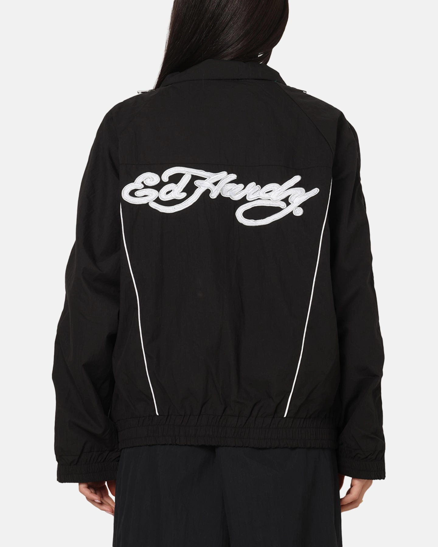 motorcycle Anti Snag Zipper Pulls Ed Hardy Zip Track Jacket Black