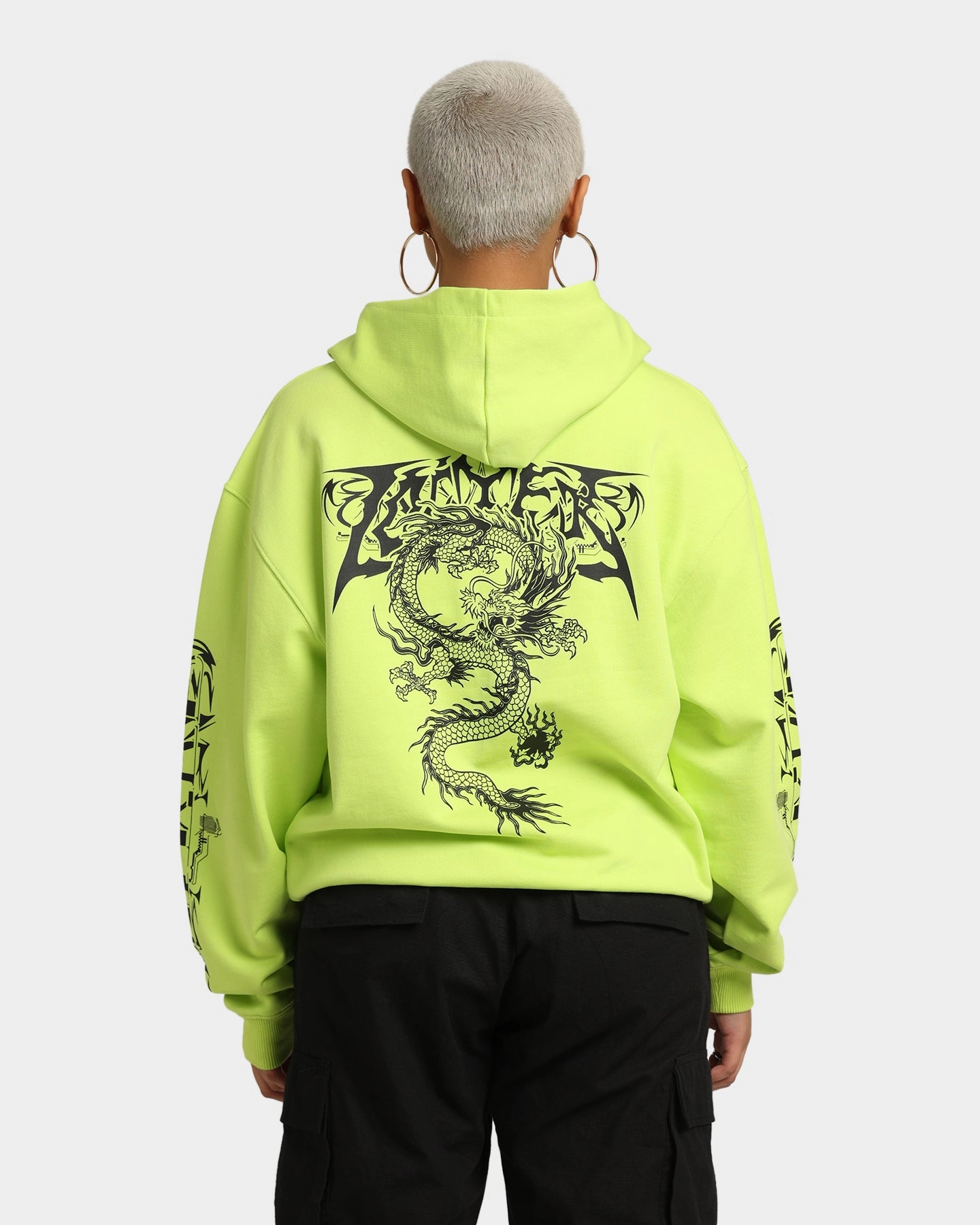 Loiter Anarchy Hoodie Neon Green beach bonfire
