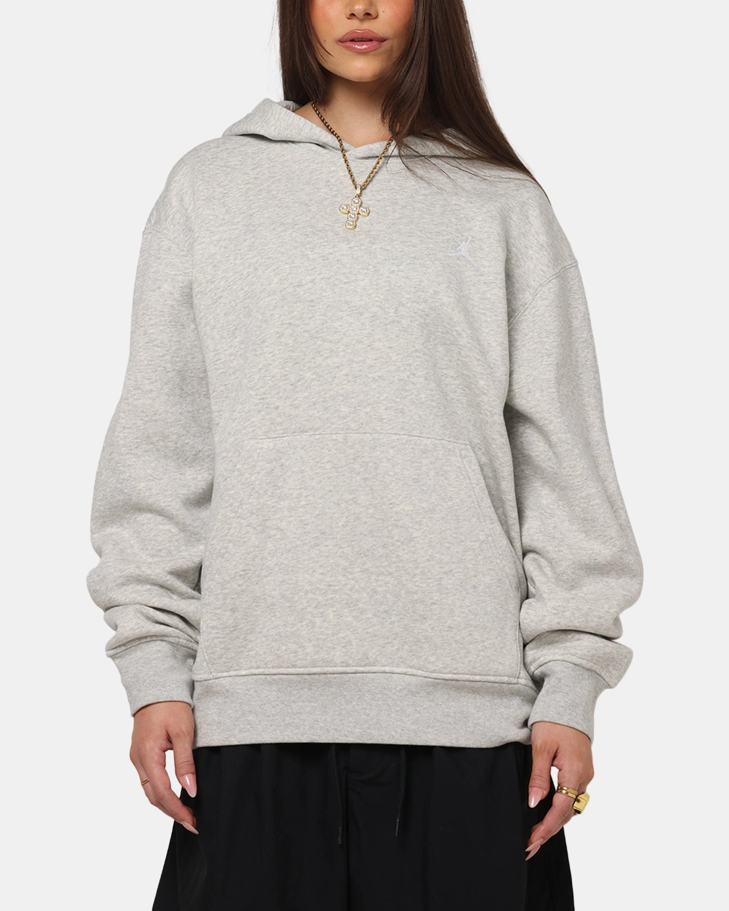sailors High Visibility Elements Jordan Brooklyn Fleece Pullover Hoodie Grey Heather/White
