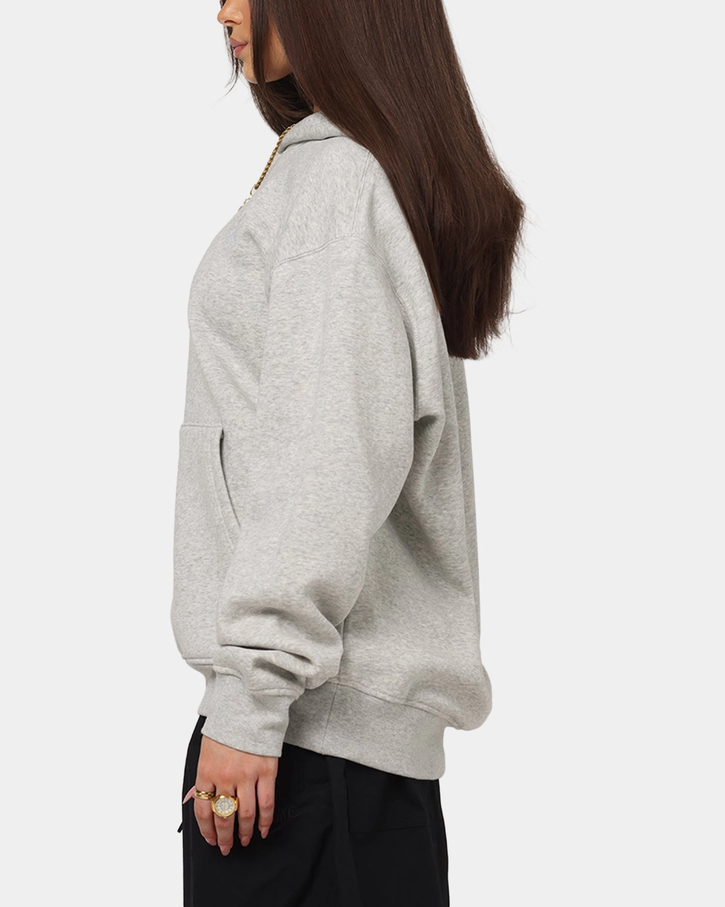 Jordan Brooklyn Fleece Pullover Hoodie Grey Heather/White suitable for sports games