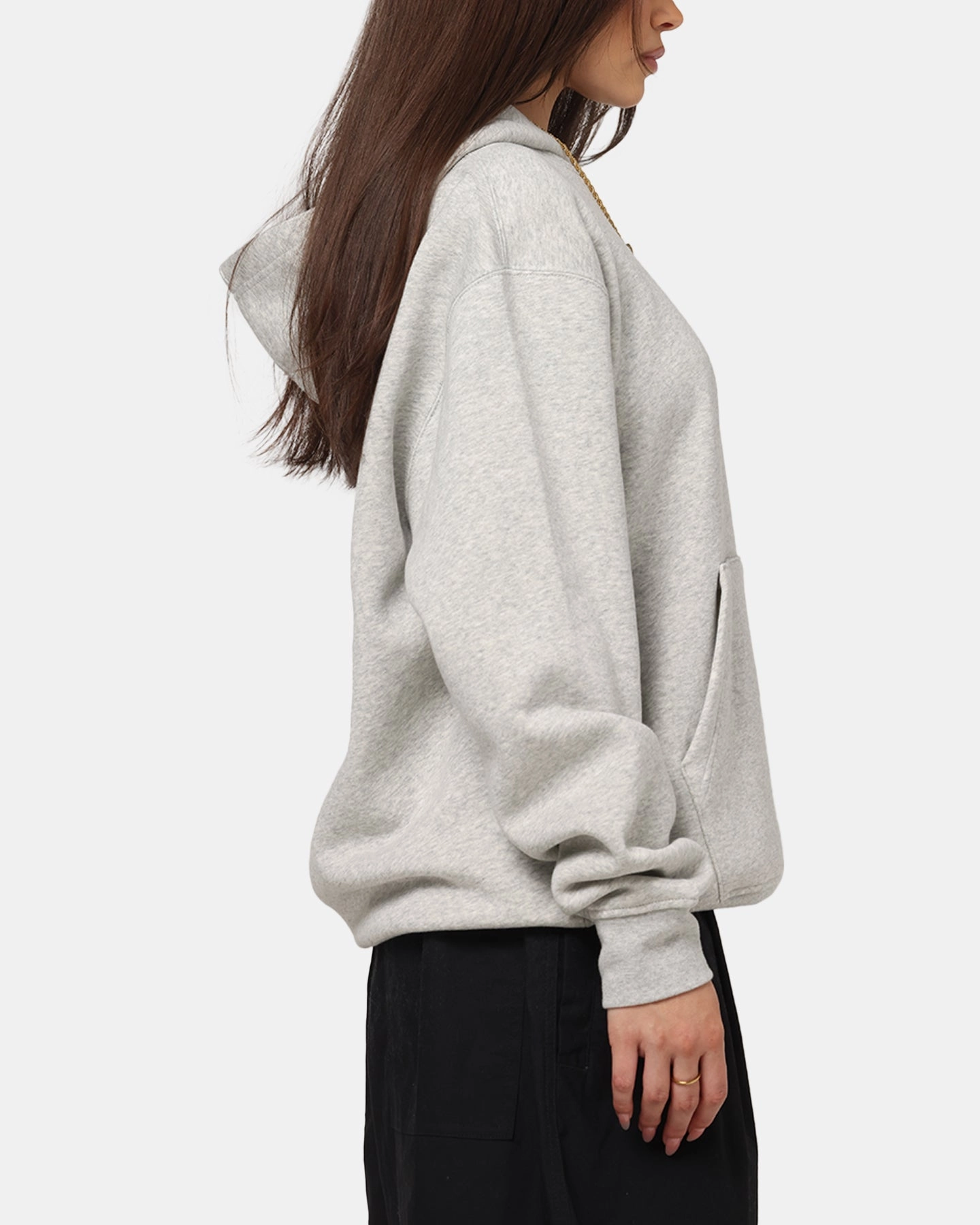 Jordan Brooklyn Fleece Pullover Hoodie Grey Heather/White Flexible Fit Suggest