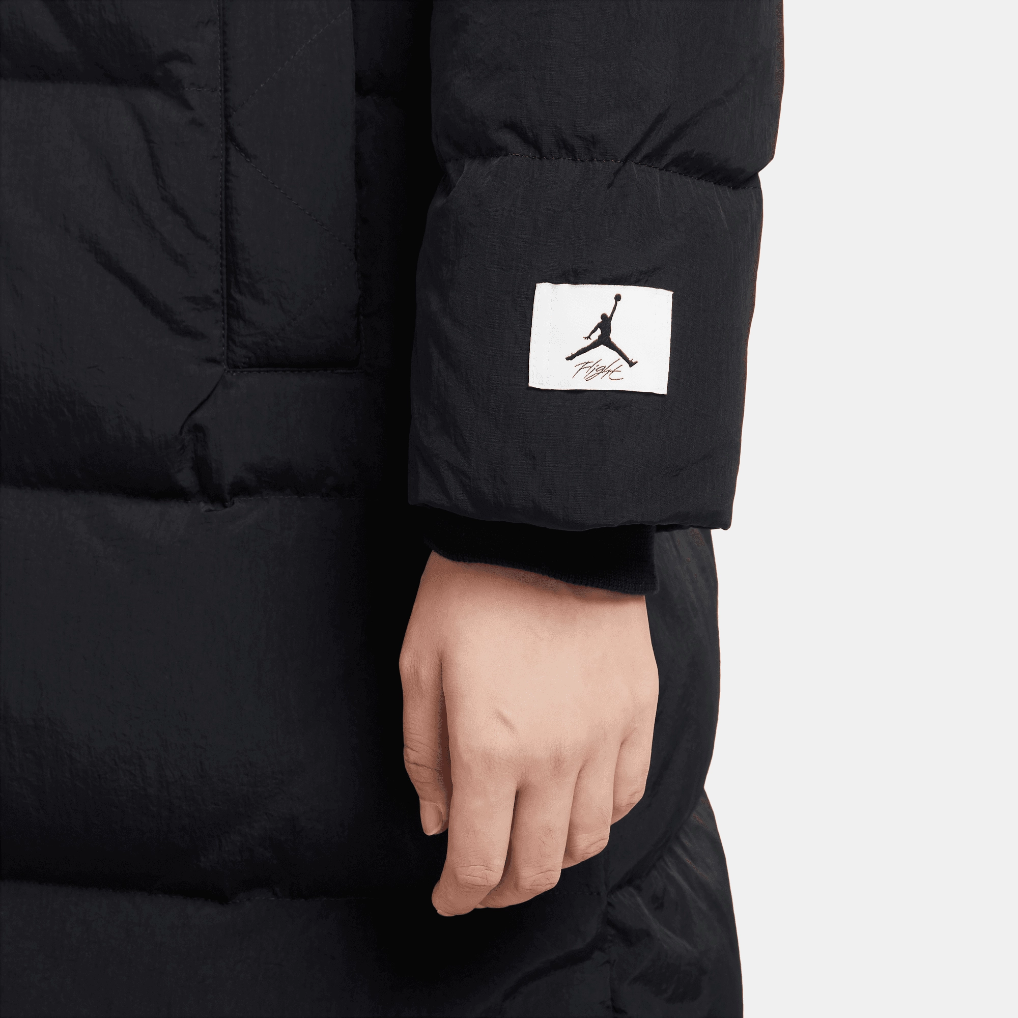 Roll up sleeves DualLayer Weave Womens Jordan Flight Parka 'Black'