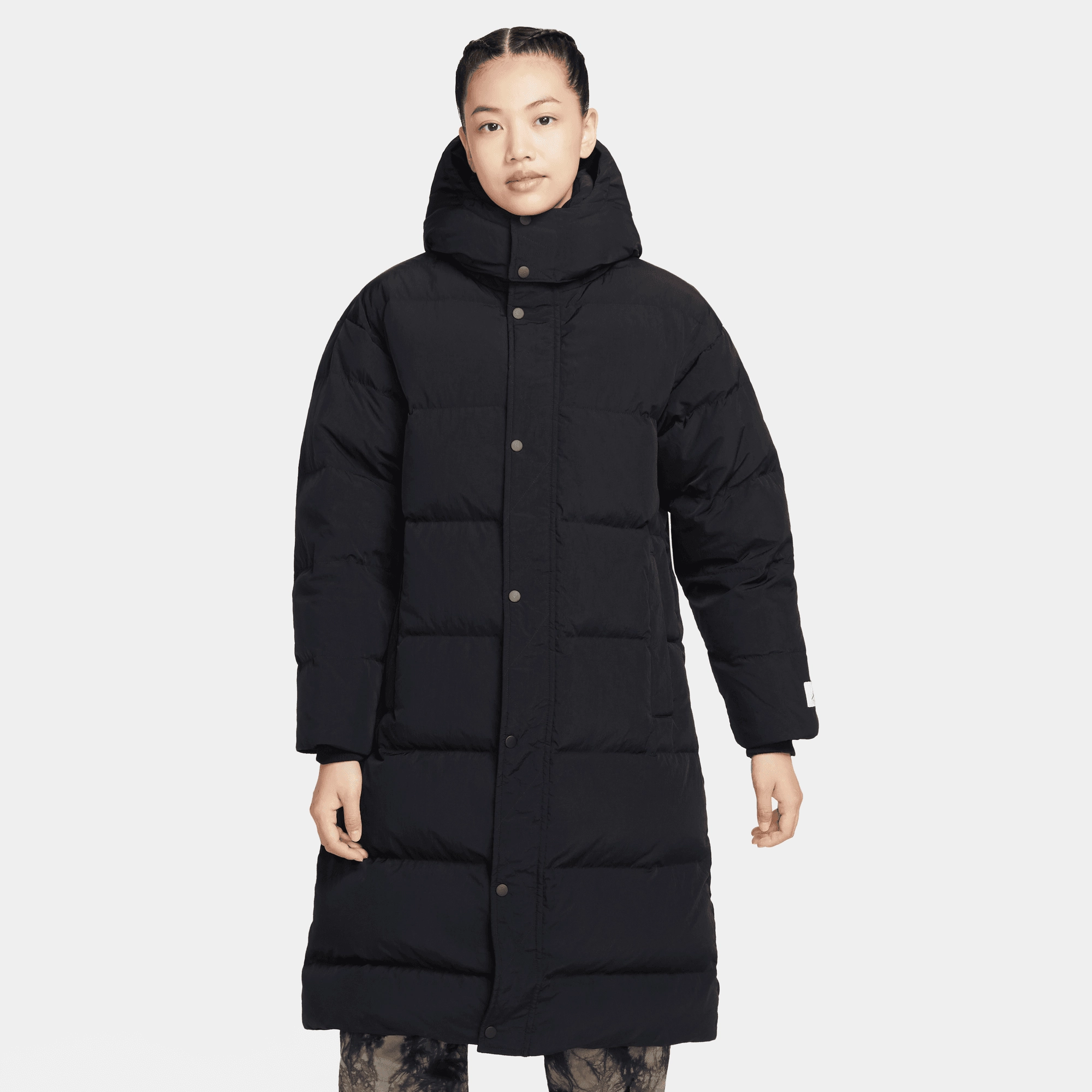 Flex Fit Fabric Secure Internal Pockets Womens Jordan Flight Parka 'Black'