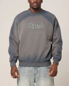 Saint Morta Faded Motor Crewneck Charcoal Anti Glare Trim