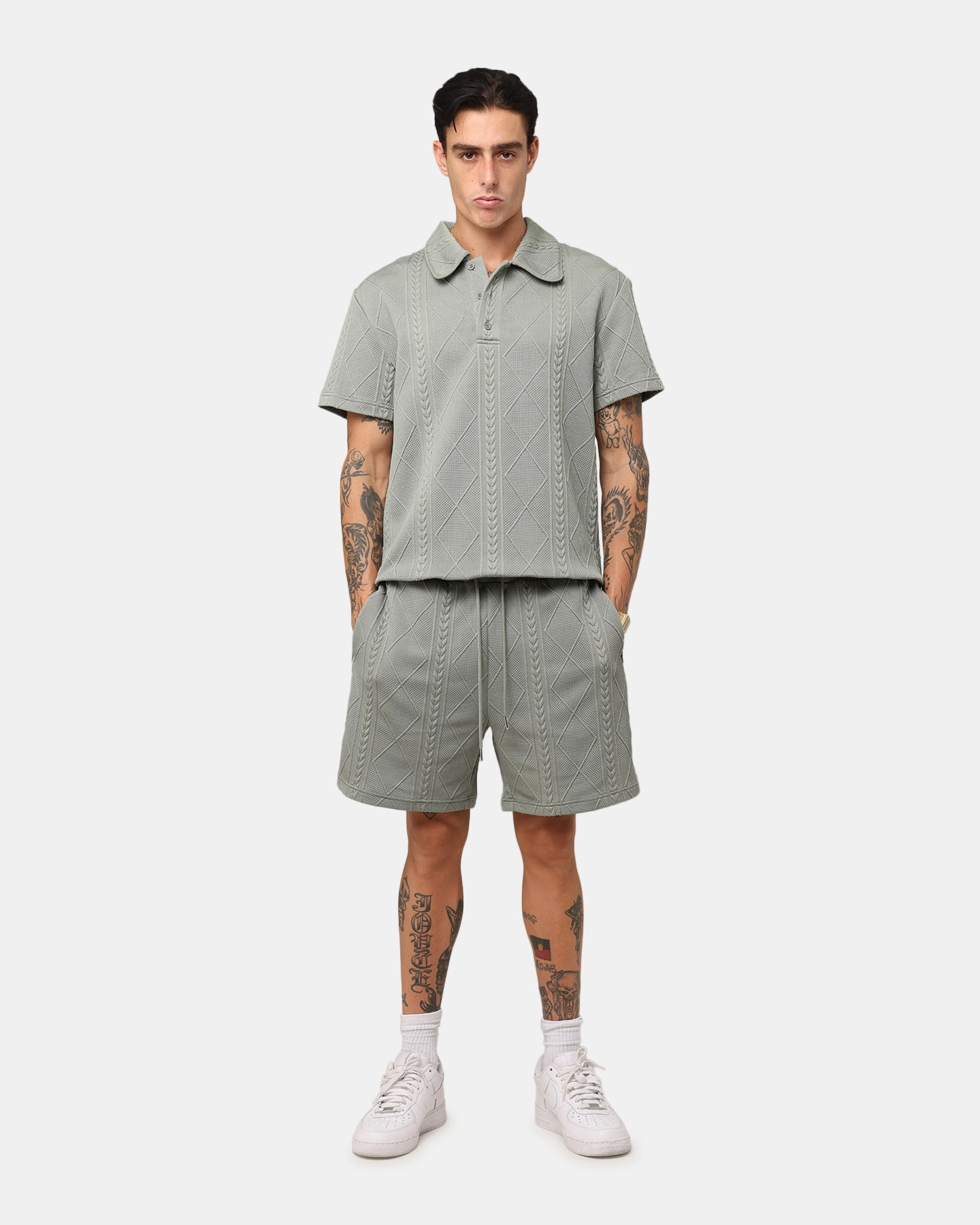 Reflective accents XXIII Danny Knit Shorts Olive