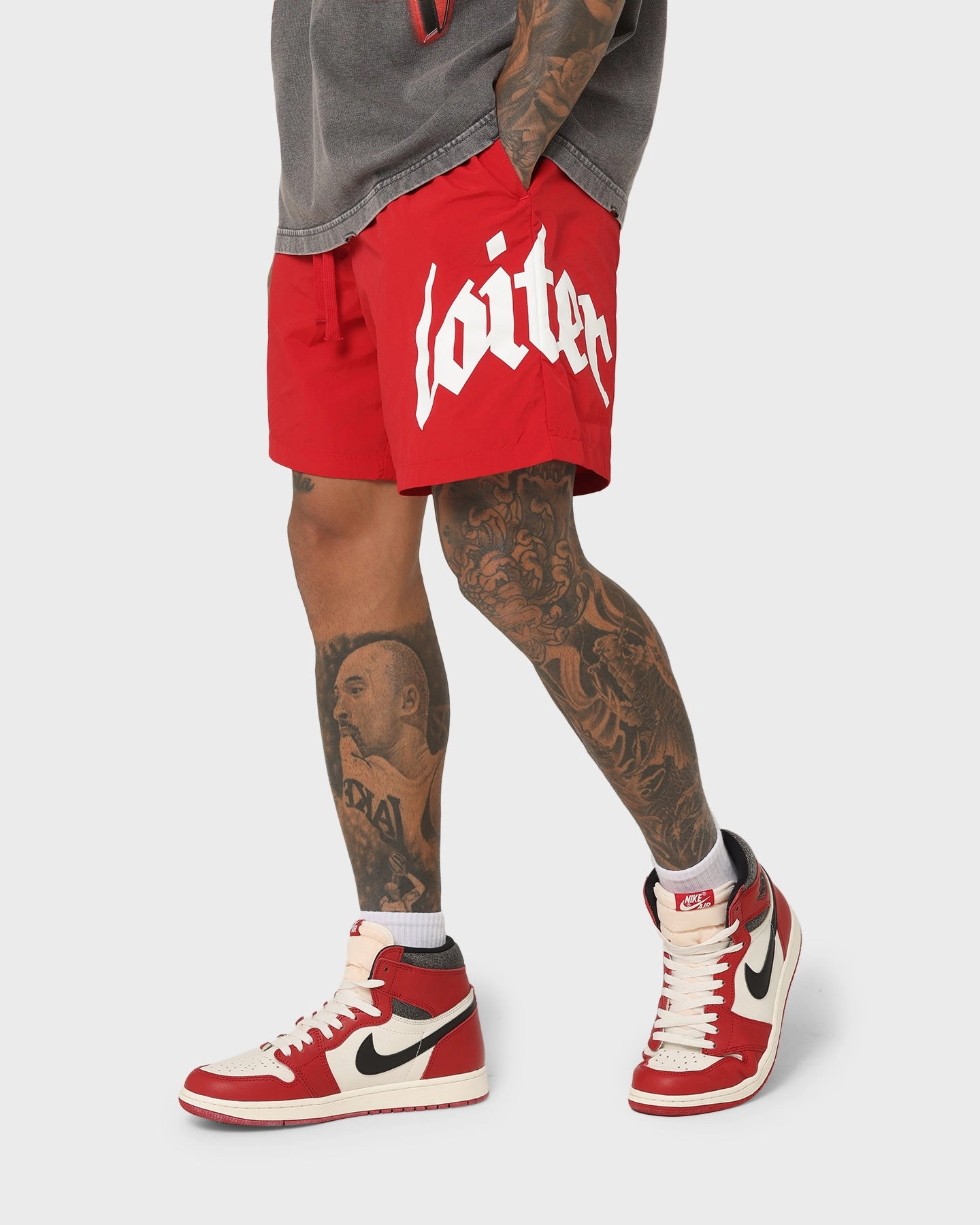 Loiter Drago Walk Shorts Red Non Restrictive Fit sweater