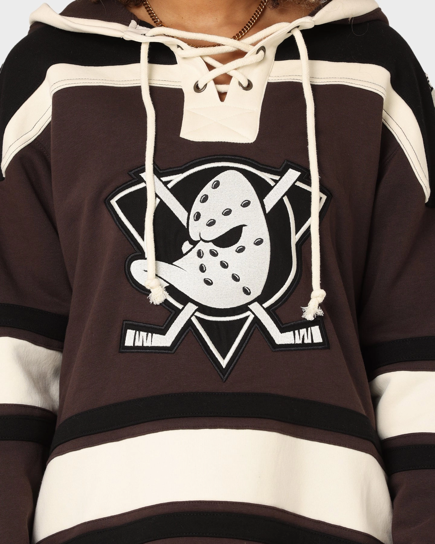 Quality 47 Brand Anaheim Ducks Superior Lacer Hoodie Brown