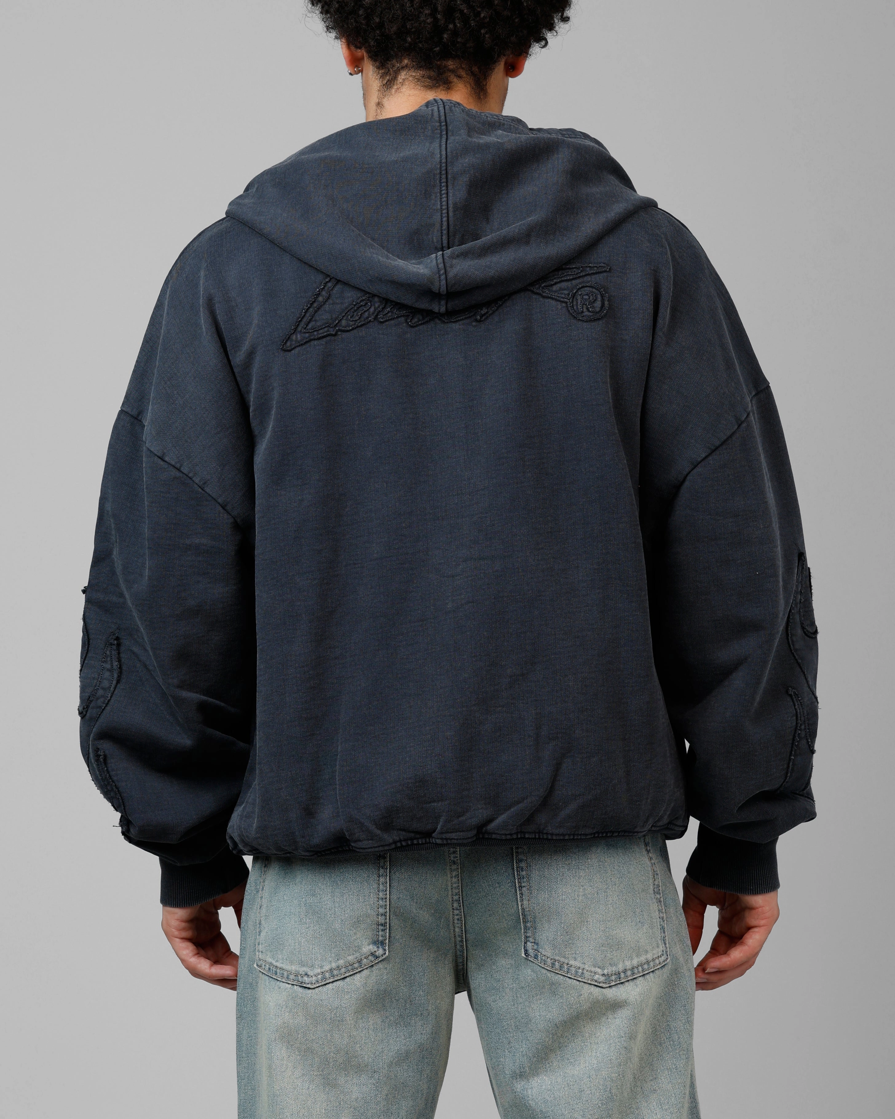 Loiter Inferno Hoodie Washed Black Ergonomic Stitching Eco-Friendly Fabric