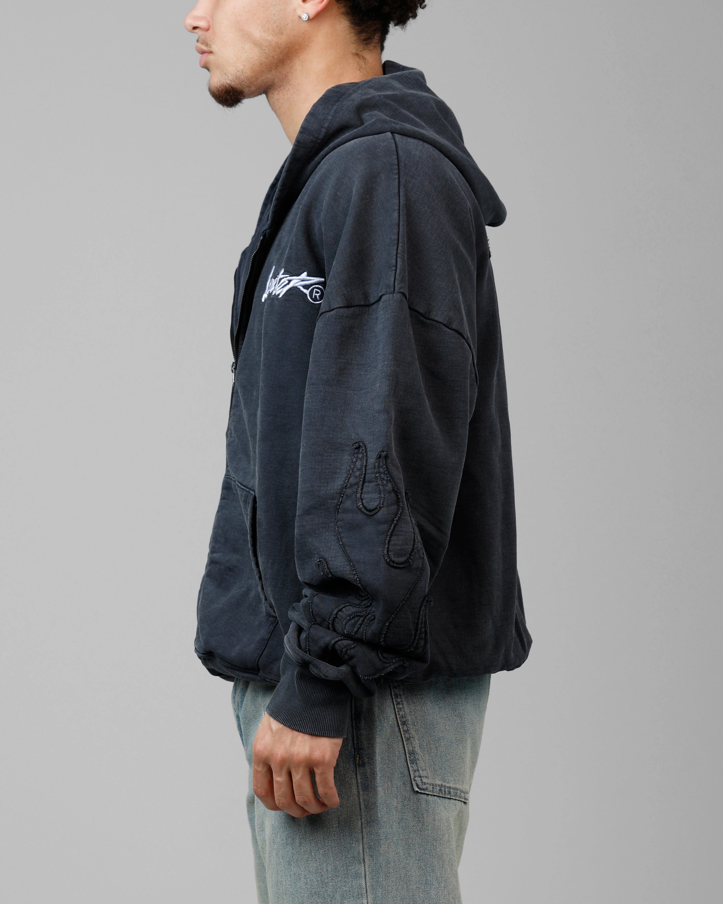 Sport Edge Rugged Durability Loiter Inferno Hoodie Washed Black