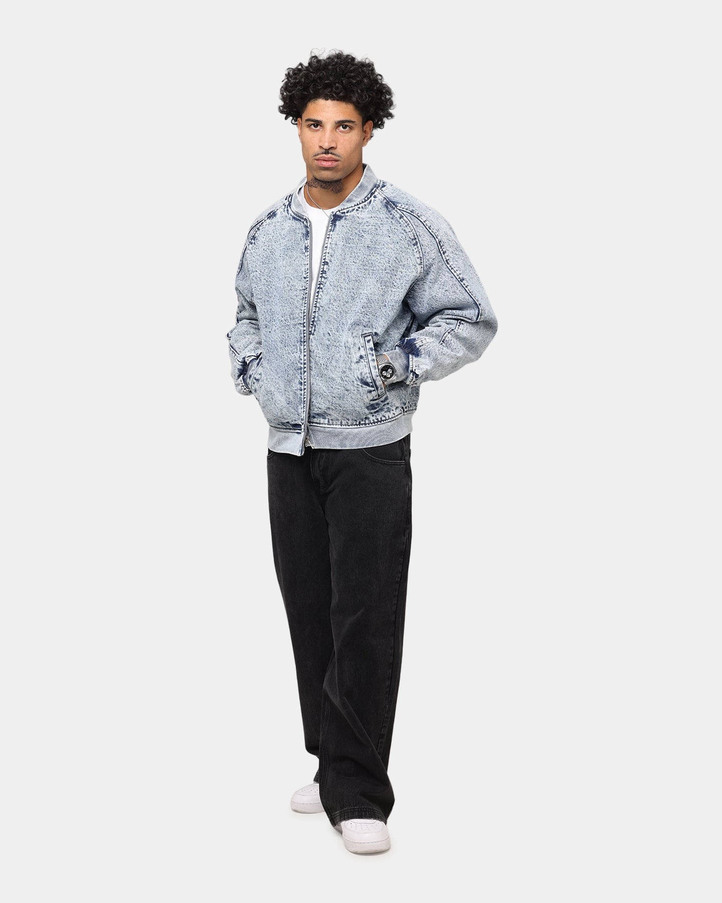 Saint Morta Flight Denim Jacket Blue Stonewash Eco Friendly Insulation Conquer