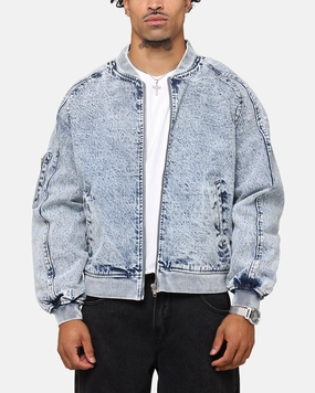 Endure Project Saint Morta Flight Denim Jacket Blue Stonewash