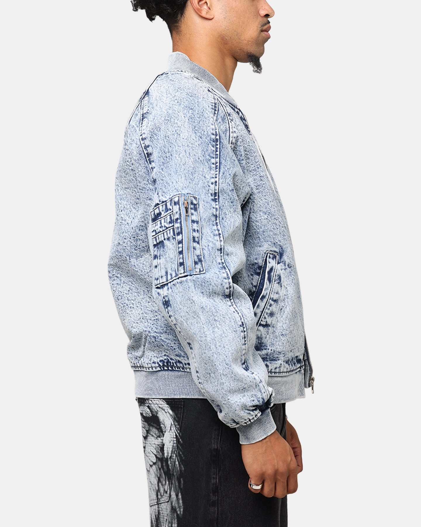 Goggles Non Restrictive Fit Saint Morta Flight Denim Jacket Blue Stonewash