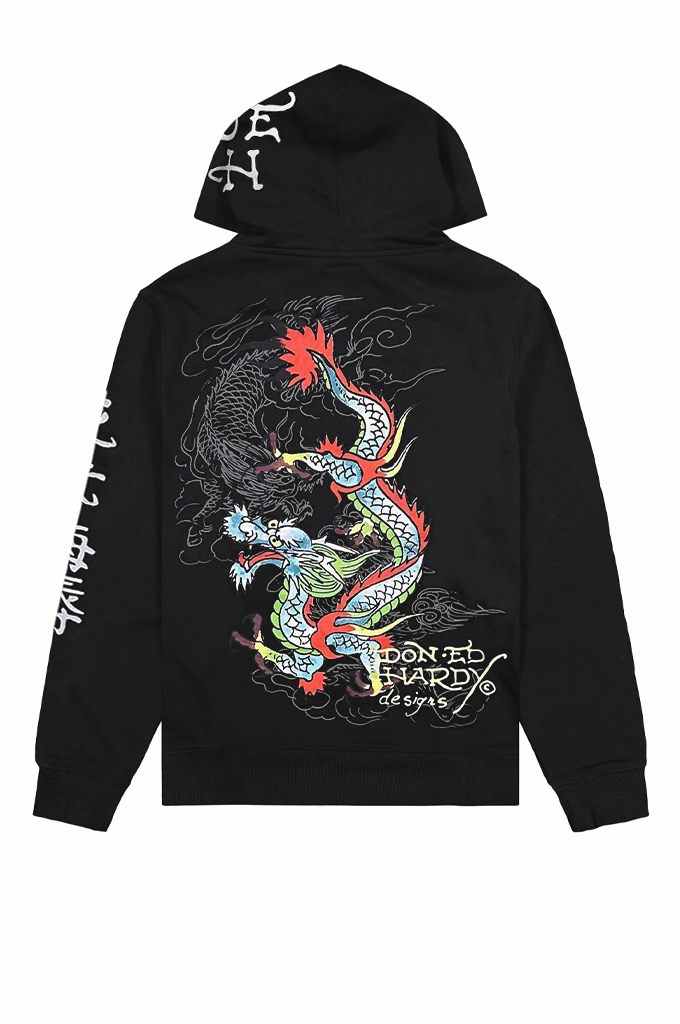 Soft Smooth Wear resistant Ed Hardy Dragons Men's Pullover Hoodie