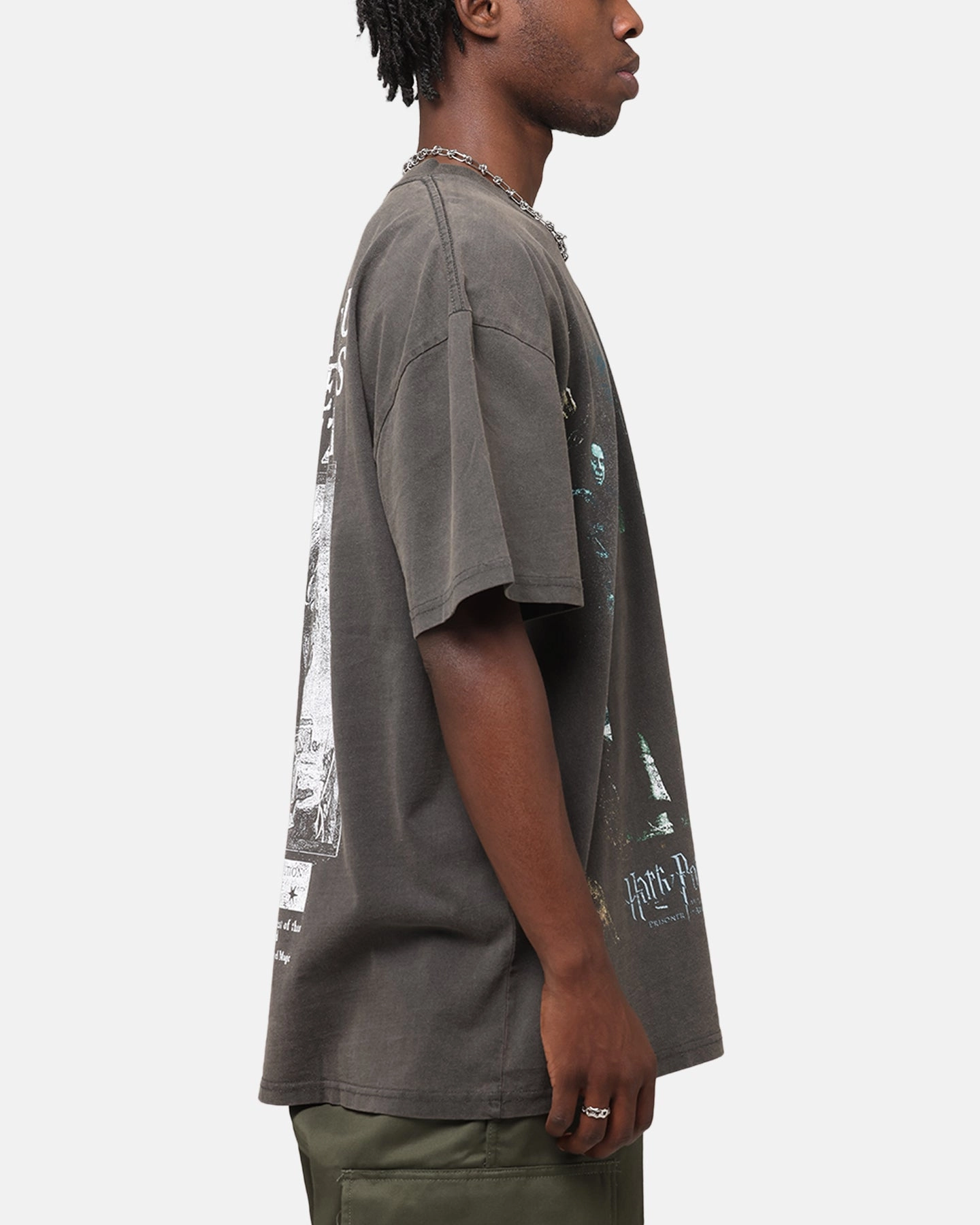 Stylish Layer Look Set In Sleeve Goat Crew X Harry Potter Sirius Heavy T-Shirt Black Wash