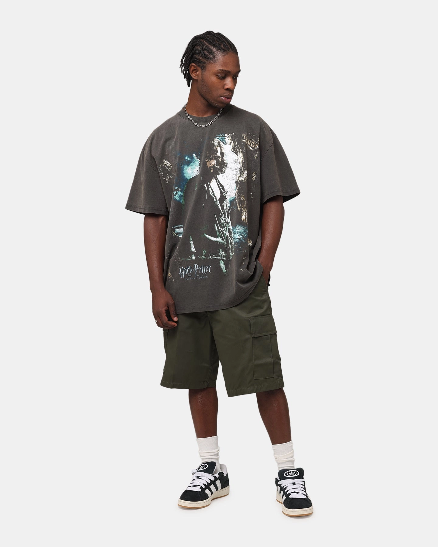 Stretchable Armholes Goat Crew X Harry Potter Sirius Heavy T-Shirt Black Wash