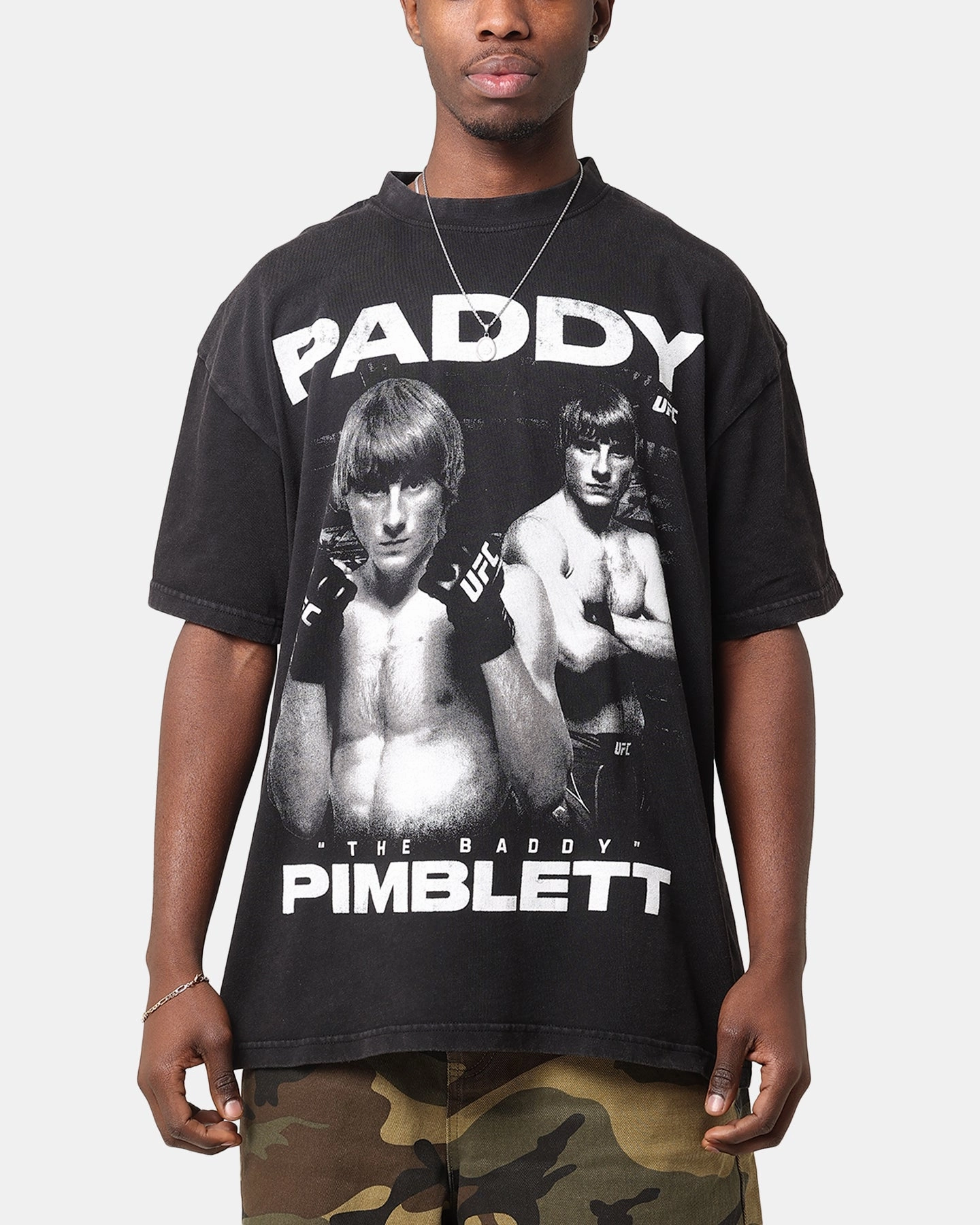 Effortless Wear UFC By Culture Kings Paddy 'The Baddy' Pimblett Vintage T-Shirt Black Acidwash