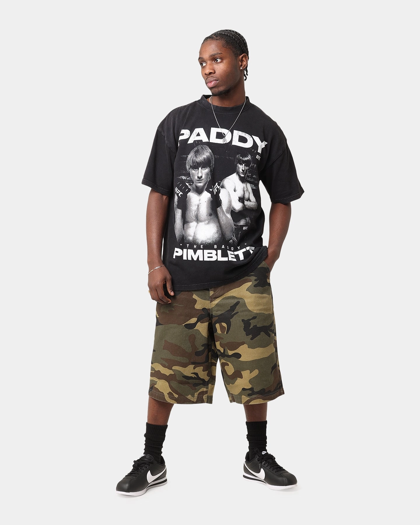 Eye-Catching UFC By Culture Kings Paddy 'The Baddy' Pimblett Vintage T-Shirt Black Acidwash