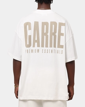 Longline Hemline BreathableMaterial Carre Premium Essentials T-Shirt Off White