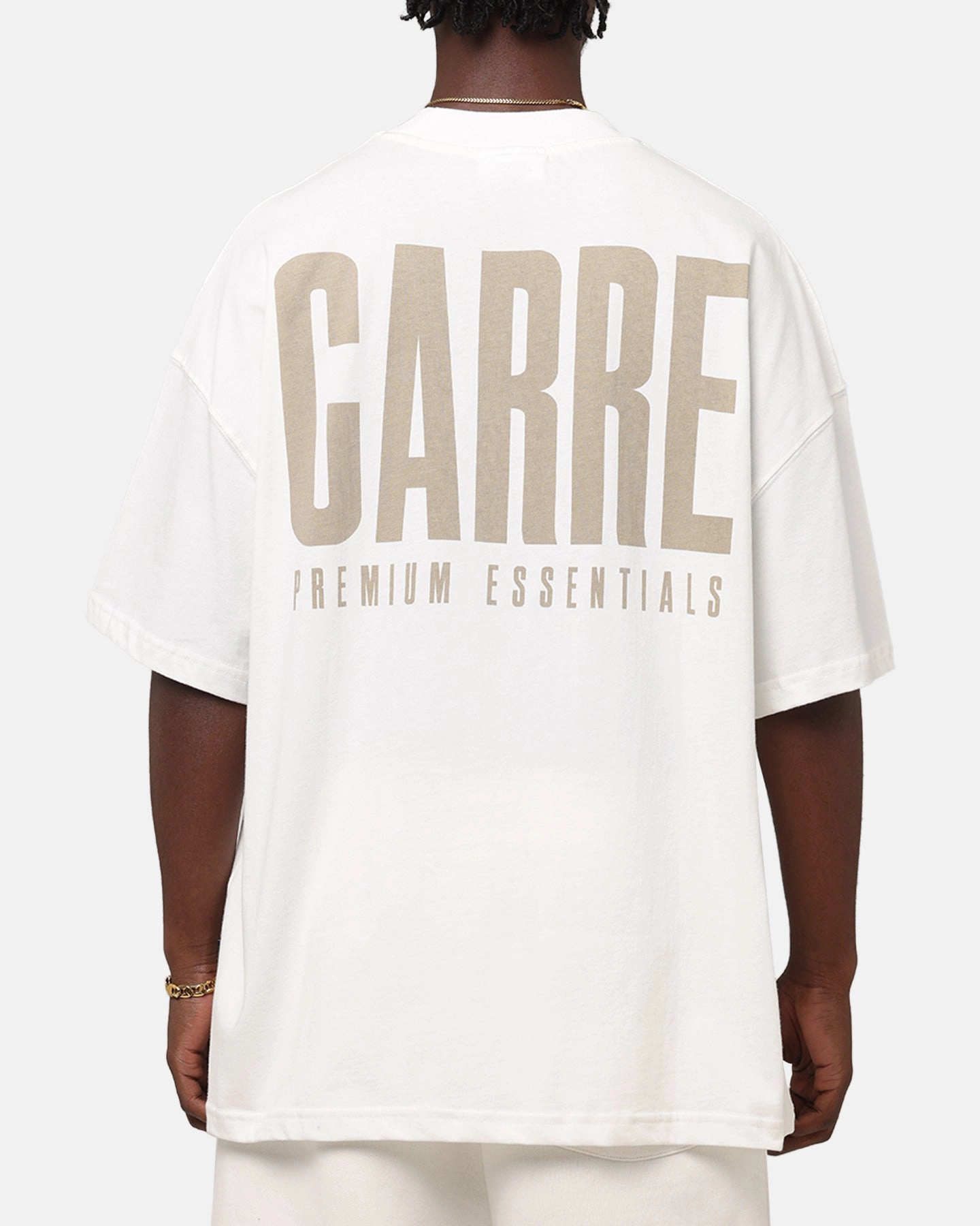 Longline Hemline BreathableMaterial Carre Premium Essentials T-Shirt Off White