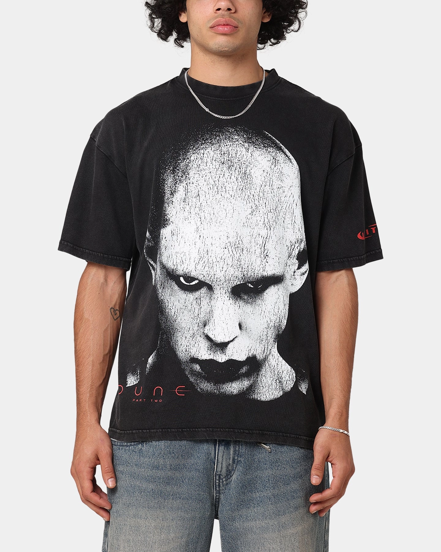 Loiter X Dune Feyd Rautha Vintage T-Shirt Black Acidwash Airflow Ventilation Design