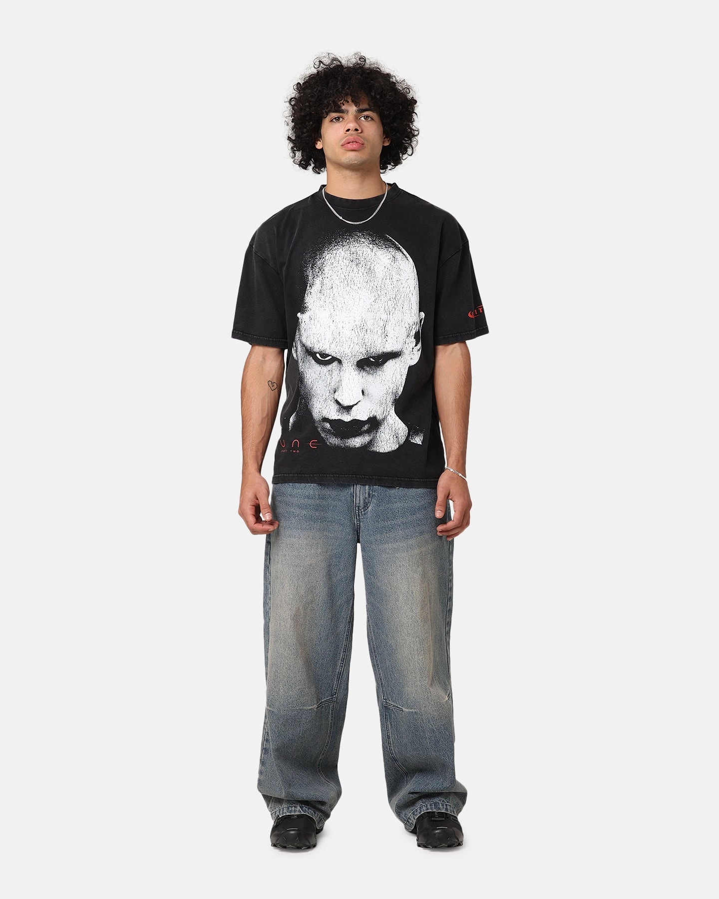 OdorResistant Fabric Loiter X Dune Feyd Rautha Vintage T-Shirt Black Acidwash
