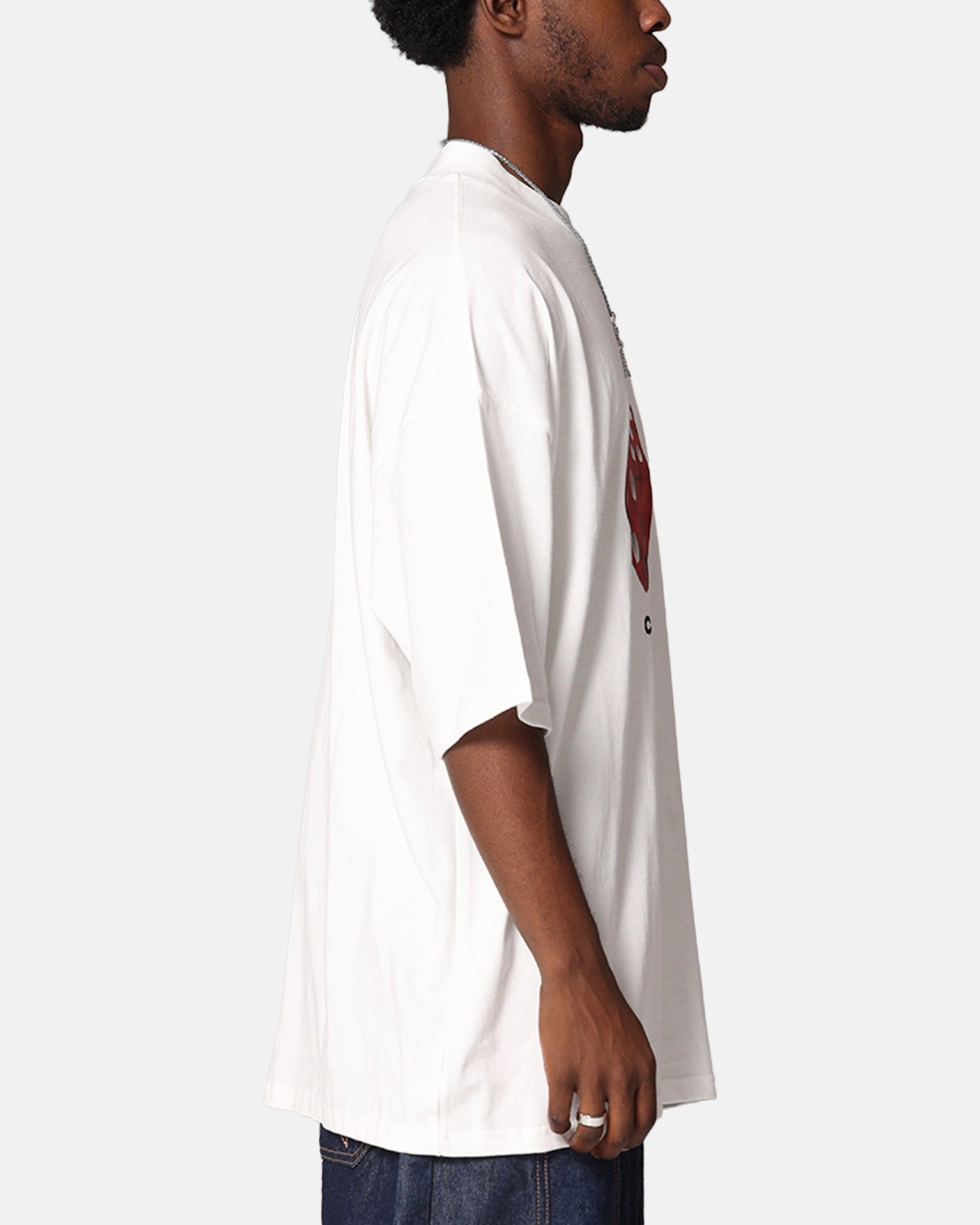 Carre Die Mock Neck T-Shirt Off White Cozy and Soft Non Restrictive Cut