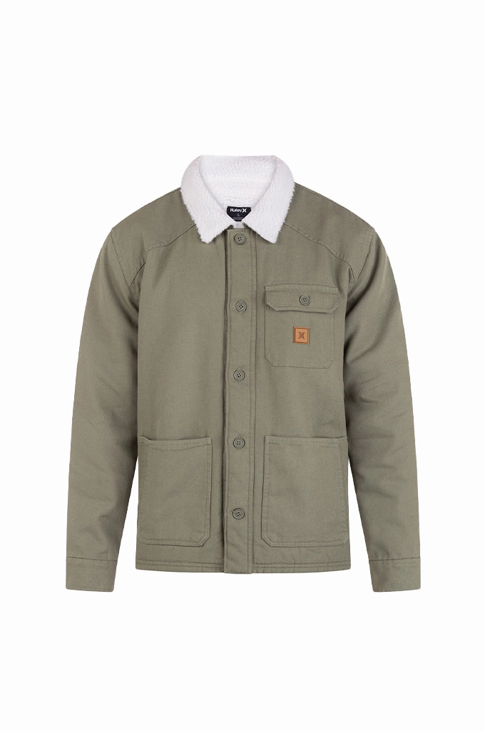 Hurley Bixby Canvas Sherpa Jacket Compliment Waterproof Zippers