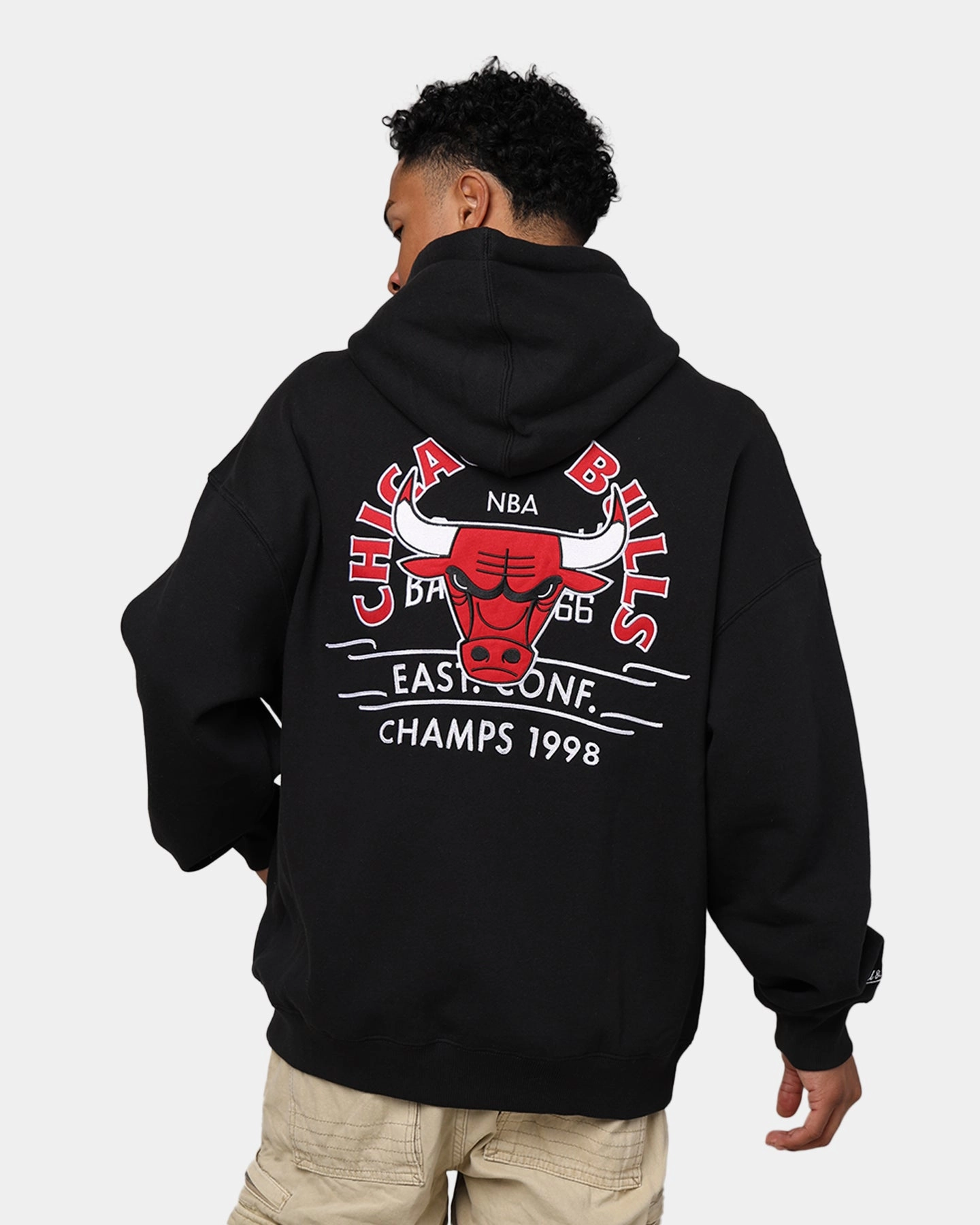 Cool Climate Mitchell & Ness Chicago Bulls Letterman Hoodie Black