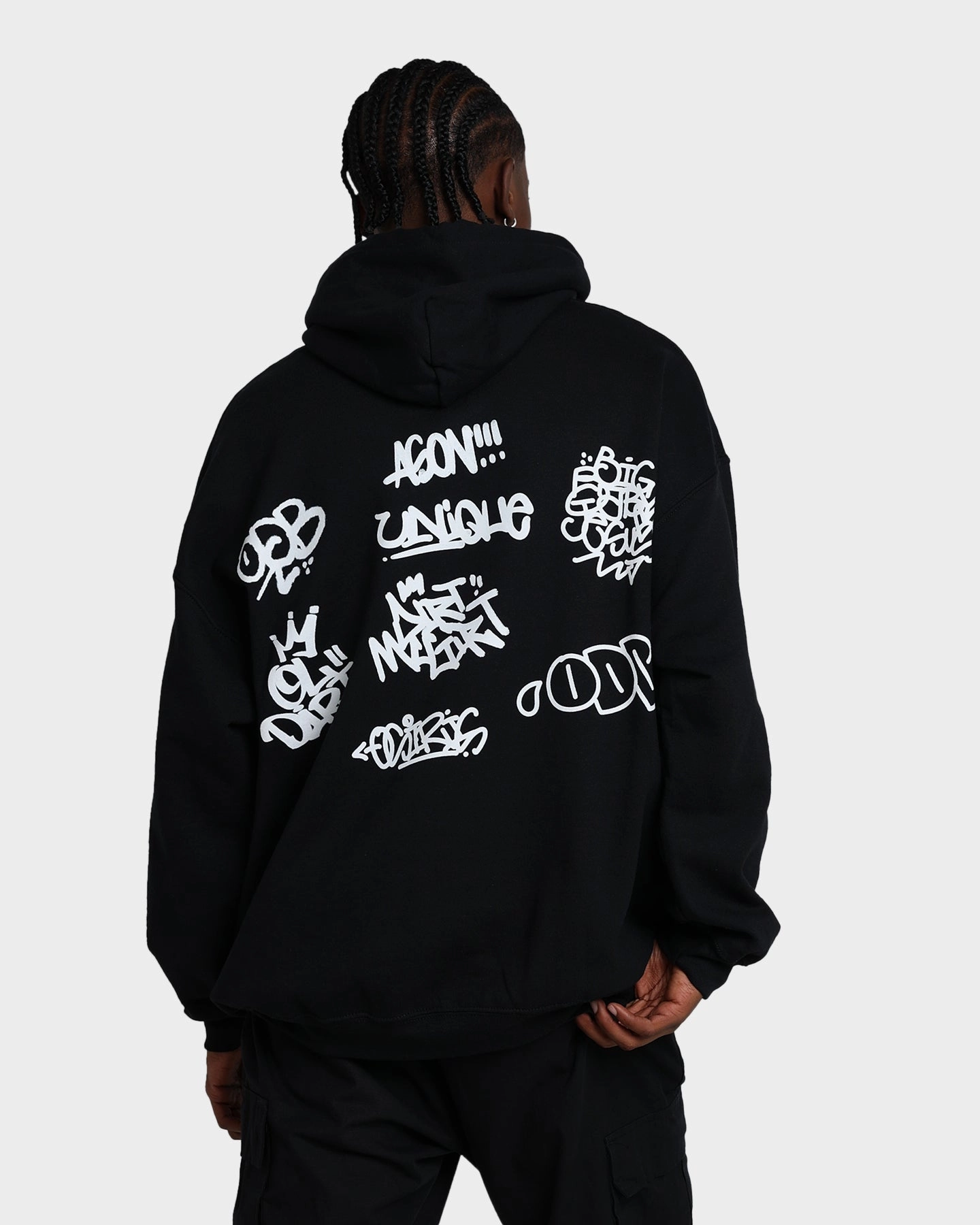 Foldable Collar Bronzer Goat Crew X Ol' Dirty Bastard Big Face Hoodie Black