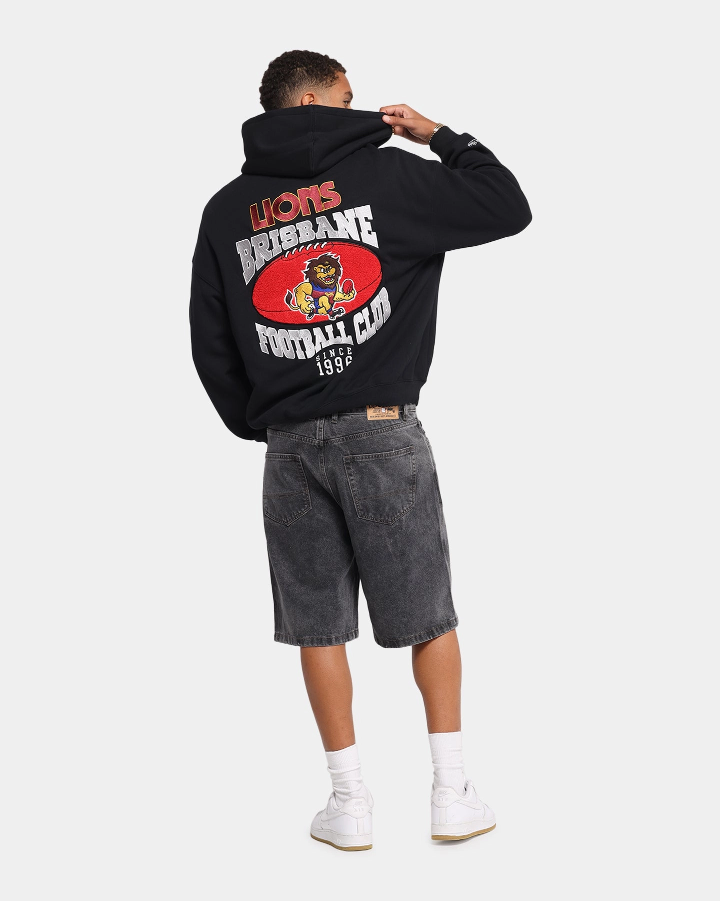 Quick Release Buckles Mitchell & Ness Brisbane Lions Team Hoodie Solid Black