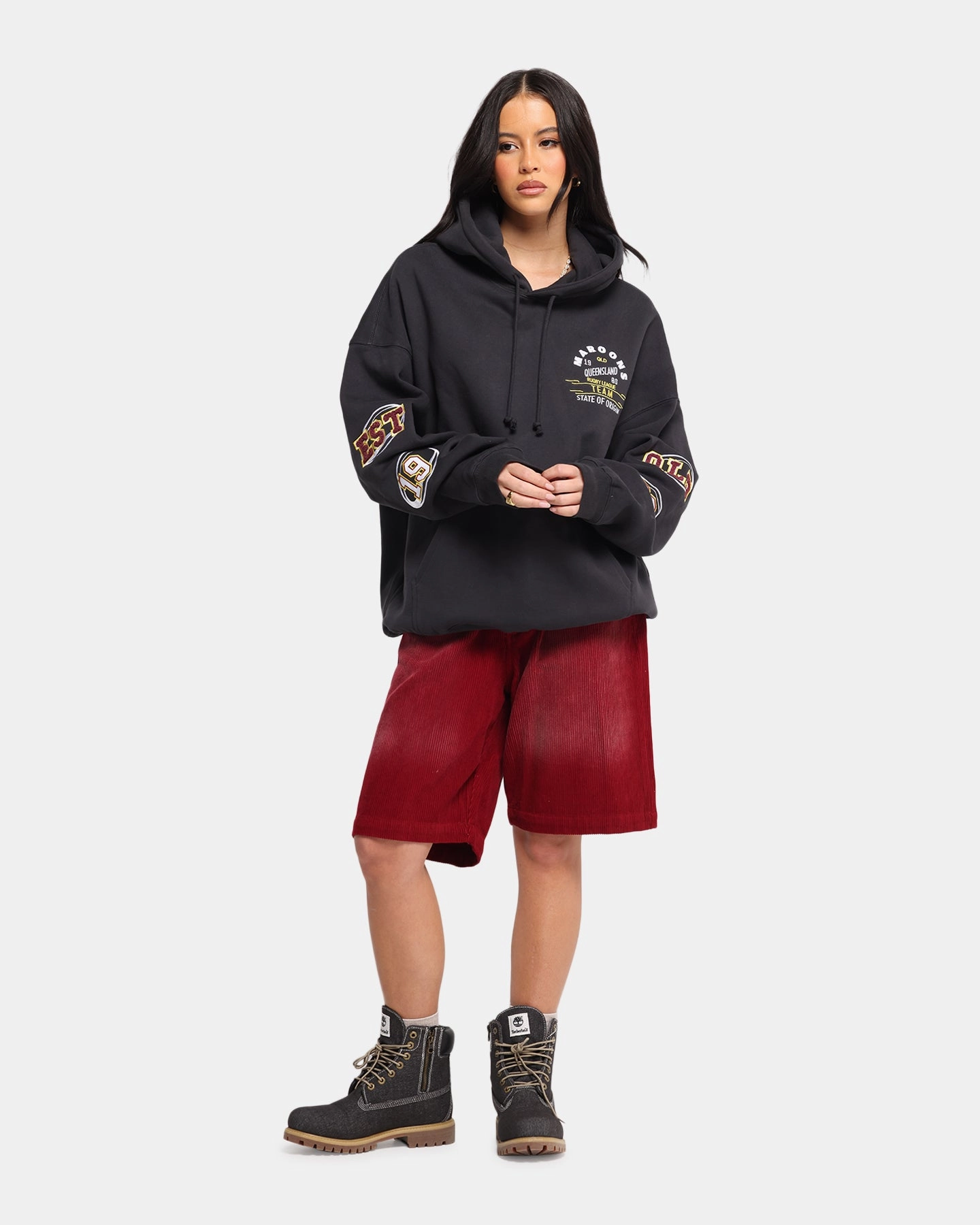 elderly people Queensland Rugby League Queensland Maroons State Of Origin Hoodie Faded Black